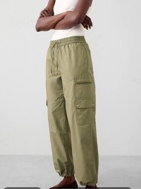 Vici Mayblac Cargo Parachute Pants in olive green